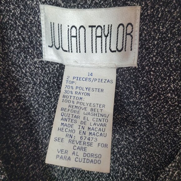 Julian Taylor Womens Two-Piece Suit Dress Size 14 Gray & Black Polyester Blend - Picture 5 of 14
